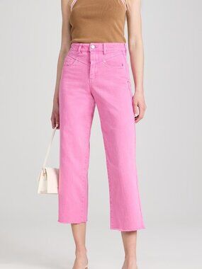 BLANKNYC Women's Baxter Ribcage Straight Leg Jeans in Strawberry Pop Pink Sz 27